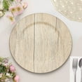 thumbnail image 6 of Efavormart 6 Pack | 13" Natural Boho Chic Faux Wood Plastic Charger Plates, Round Rustic Wedding Party Service Plates, 6 of 11