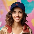 thumbnail image 4 of Dalix Strawberry Embroidered Cotton Dad Hat Fruit Adjustable Casual Baseball Cap Nature Womens in Navy Blue, 4 of 5