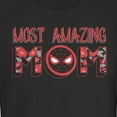 thumbnail image 2 of Junior's Marvel Most Amazing Mom Spider-Man Badge  Graphic Tee Black Small, 2 of 3