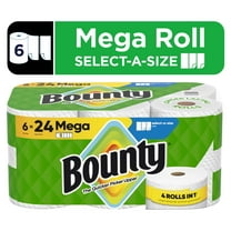 Bounty Paper Towels Select-A-Size White, 6 Mega Rolls, 164 Sheets Per Roll