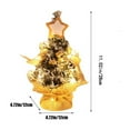 thumbnail image 3 of Mini Christmas Tree Ornament | Green Plastic Tabletop Decoration with Integrated Light String | Battery Operated LR41 | 12x12x28 cm | Festive Holiday Desk Accent, 3 of 6