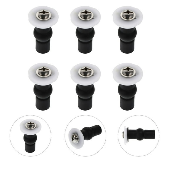 NICEXMAS 6 Pcs Bolt Fixings Toilet Seat Screw Toilet Seat Fasteners Travel 5X2.7CM Black