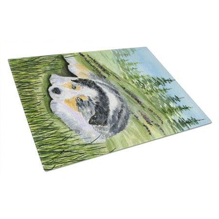 

Carolines Treasures SS8283LCB Australian Shepherd Glass Cutting Board Large 12H x 16W multicolor