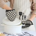 thumbnail image 6 of Pofeuu Daisy Plaid Black Print Thickened Mini Silicone Oven Mitts Heat Resistant, Rubber Oven Mitt Gloves, Finger Pinch Grips, Pot Holder, Silicone Potholder, 6 of 7