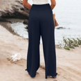thumbnail image 7 of Delayuji Womens High Waist Wide Leg Pants Elastic Waist Loose Comfortable Pants With Pockets, 7 of 7