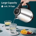 thumbnail image 4 of Electric Kettle,2.0L Hot Water Kettle Electric,BPA-Free Stainless Steel Tea Kettle,Electric Kettles for Boiling Water with Fast Boil, Auto Shut-Off & Boil Dry Protection, 4 of 8
