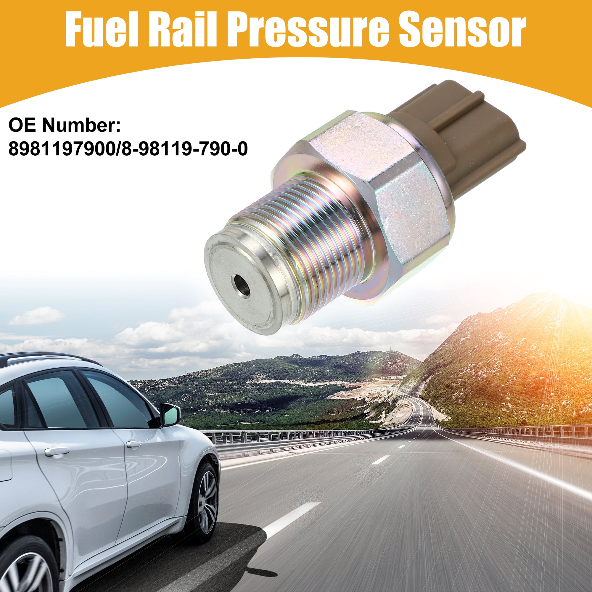 Unique Bargains 1pcs Car Fuel Rail Pressure Sensor No.8981197900/8-98119-790-0 for Isuzu NPR 2003-2007 5.2L