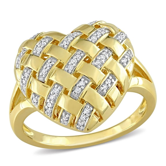 Everly Women's Diamond Yellow Gold Plated Ring
