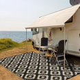 thumbnail image 4 of Funslane 9x12' Outdoor Rug, Reversible Plastic Patio Rugs with Storage Bag, Portable Modern Waterproof Outside Carpet for Camping, Balcony Deck Backyard, Black & Coffee, 4 of 9