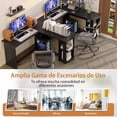 thumbnail image 4 of Escritorio L HOMEMAKE FURNITURE tablero grande Negro 140cm*140cm*75cm, 4 of 7