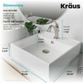 thumbnail image 5 of KRAUS Elavo White Ceramic 18 5/8in Square Vessel Sink, 5 of 7