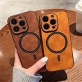 thumbnail image 2 of Luxury Wireless Charging Magnetic Cortex Leather Phone Case For iPhone 16 13 12 15 Pro Max 14 Plus 14Pro Shockproof Bumper Cover red For iPhone 14Plus, 2 of 6