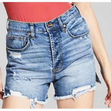 And Now This PISMO BEACH Women's High-Rise Frayed Denim Shorts, 26