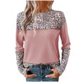 thumbnail image 2 of Elvqul Tops for Women Plus Size Pink Long Sleeve Womens Tee Shirts Loose Fashion Casual Print Crew Neck Tops, 2 of 7