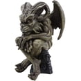 thumbnail image 5 of Ebros Winged Ram Horned Gargoyle Sitting On Cathedral Pedestal Statue 6" High, 5 of 8