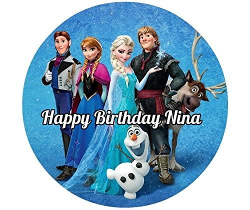 frozen elsa anna edible image photo cake topper 8 inches round abpid03267 walmart com