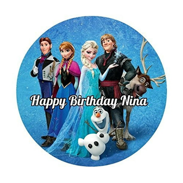 frozen elsa anna edible image photo cake topper 8 inches round abpid03267 walmart com
