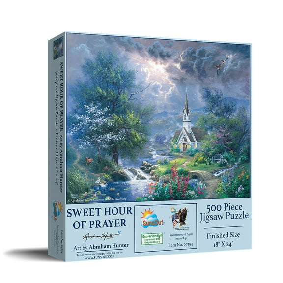 SUNSOUT INC - Sweet Hour of Prayer - 500 pc Jigsaw Puzzle by Artist: Abraham Hunter - Finished Size 18" x 24" - MPN# 69754