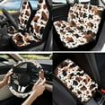thumbnail image 2 of Yuyamidu 13 PCS Cow Print Car Seat Cover Full Set Cute Brown Steering Wheel Cover Flower Seat Belt Cover Center Console Cover Keychain Cup Mat, Universal Fit, 2 of 6