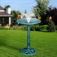 thumbnail image 2 of VECELO 28" Height Pedestal Antique Birdbath with Solar Powered Fountain Pump, Green, 2 of 11