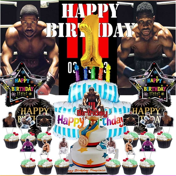 Creed 3 Party Supplies Decor 1st Kit Balloons Birthday Cake Topper Banner Backdrop Decorations