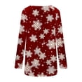thumbnail image 5 of Camiseta de manga larga con cuello redondo y estampado navideño para mujer Pompotops qwe24297, 5 of 5