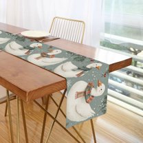 Yayeee Table Runner 70 inches Long Home Kitchen Dinning Party Decoration, Winter Goose Scarves