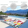 thumbnail image 3 of Easter Outdoor Rug for Patio/Deck/Porch, Non-Slip Large Area Rug 4 x 6 Ft, Rabbit Spring Botanical Flowers Black White Lattice Indoor Outdoor Rugs Washable Area Rugs, Camping Rug Carpet Runner, 3 of 8