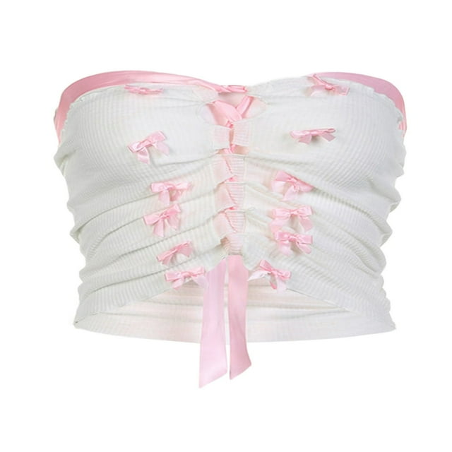 Bandeau Sans Manches Blanc à l'Avant de l'Épaule pour Femmes