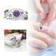 thumbnail image 2 of Anillo de corazón púrpura Cuatro anillo de bodas Anillo de dedo índice de gama alta joyería de la mano, 2 of 7