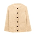 thumbnail image 3 of Bzdzmqm Cardigan Sweaters for Women Fall Plus Size Long Sleeve Button Down Open Front Cozy Winter Casual Daily Wear Work Office, Khaki 4XL, 3 of 3