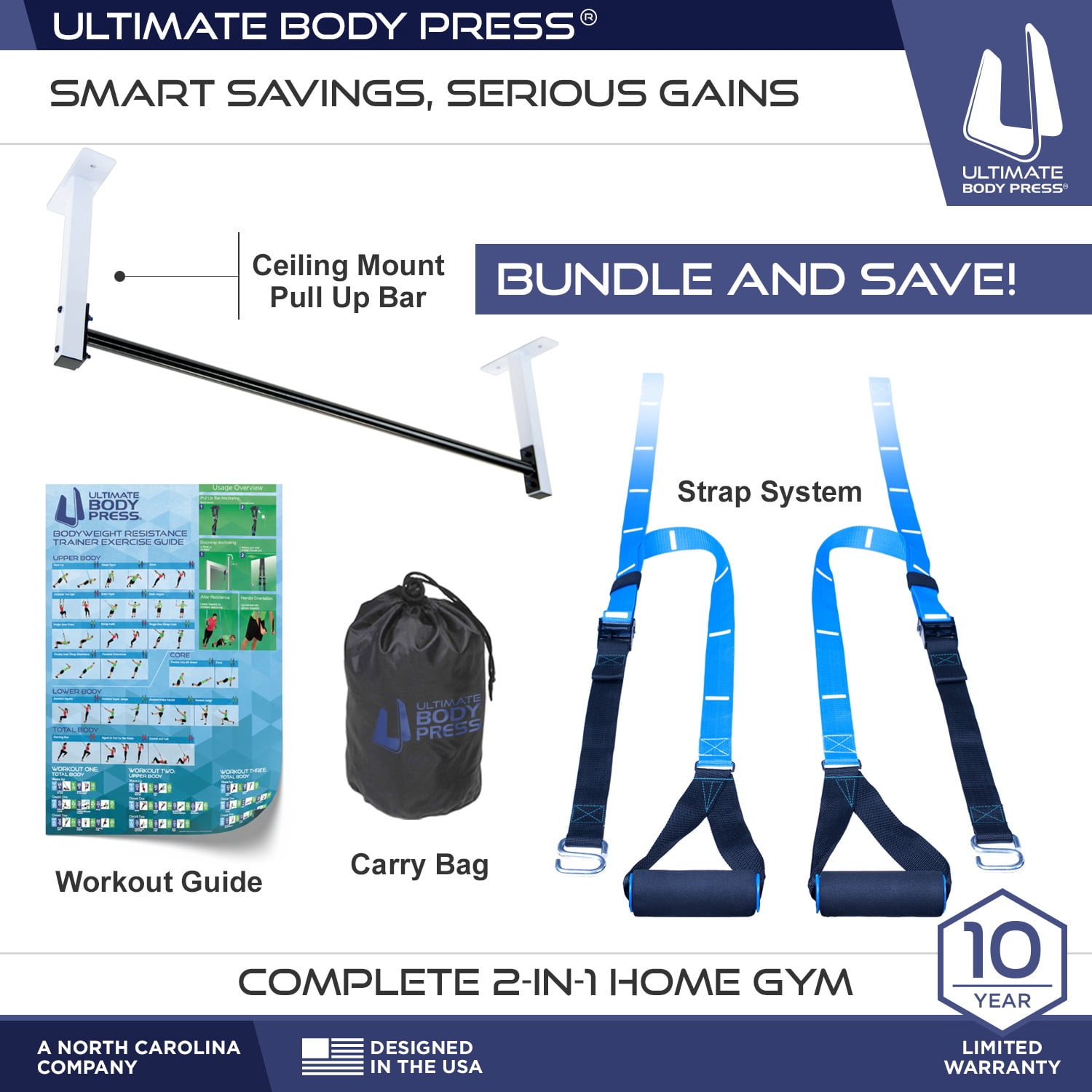Ceiling Mount Pull Up Bar and Strap System