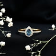 thumbnail image 6 of Rosec Jewels Natural Blue Sapphire Pear Shaped Engagement Ring with Halo - Blue Sapphire and Diamond Ring - 0.5 Ct - AAA Grade, 18K Yellow Gold, US 3.00, 6 of 8