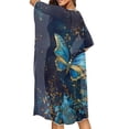 thumbnail image 3 of Xoenoiee Butterfly Flower Pattern Women Bathing Suit Coverup Casual Loose Swimsuit Coverups Open Front Kimono Cardigan Cover Up Half Sleeve Summer Beach Cover up, 3 of 7