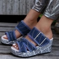 thumbnail image 3 of B91xZ Sandales Classiques à Plateforme pour Femmes Sandales de Récupération Sandales de Douche Chaussures, Bleu 7, 3 of 5