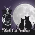 thumbnail image 6 of Dorunmo 2 Cat Necklace 925 Sterling Silver Cat Pendant with Black Crescent Moon Necklace Gothic Jewelry Halloween Gifts for Women, 6 of 6