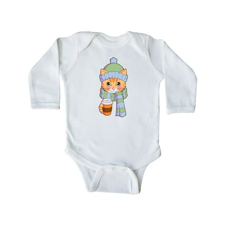 

Inktastic Cute Orange Tabby Cat in Scarf and Hat Gift Baby Boy or Baby Girl Long Sleeve Bodysuit