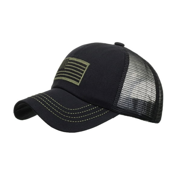 Pnellth Baseball Cap Mesh Back Sun Protection Cotton Flag Embroidery Camouflage Sport Hat for Women