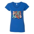 thumbnail image 2 of Wild Bobby Beauty From Ashes Groovy Font With Stars Vintage Women Standard V-Neck Tee, Royal, Small, 2 of 6