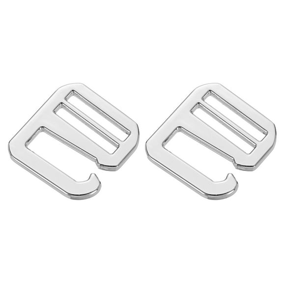 2Pack G-Hook Webbing Buckles, 20mm Flat Tri-Glide, Gray