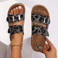 thumbnail image 4 of Dakaela Women's Flat Sandals Cork Footbed Slides Arch Support Slip on Walking Shoes with Adjustable Buckle, 4 of 6