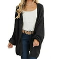 thumbnail image 3 of Long Sleeve Women Solid Color Open Front Chunky Knit Sweater Cardigan, 3 of 7