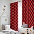 thumbnail image 5 of Blackout Kids Curtains,Red and Black Checkered Pattern Childrens Insulated Curtains Set Of 2,Bedroom Essentials,Toddler Room Decor 52"x84", 5 of 5