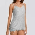 thumbnail image 6 of Outfmvch Basic Tops for Women Tube Top Cocktail Tops for Women Evening Sequin Vest Womens Plus Size Tank Tops Gothic Tops for Women Silver L, 6 of 9