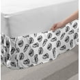 thumbnail image 2 of Leaves Bed Skirt, Exotic Hawaii Pattern with Tropical Hand Drawn Philodendron Leafy Motif, Elastic Bedskirt Dust Ruffle Wrap Around for Bedding Decor, 4 Sizes, Charcoal Grey and White, by Ambesonne, 2 of 2