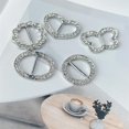thumbnail image 5 of 5PCS Silk Scarf Ring Clip T-shirt Tie Clips for Women Fashion Metal Rhinestone Heart Flower Butterfly Circle Clip Shawl Scarves Clasp Dress Accessories Jewelry Buckle Clothing Ring Wrap Holder, 5 of 7