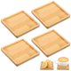 thumbnail image 1 of 4 Pcs Bamboo Coaster, Modern Square Coasters Mug Pads Holder Tray Drinking Coasters Protect Tables and Non-Slip for Kinds Cups and Living Room Decor 9cm*9cm*0.95cm, 1 of 5