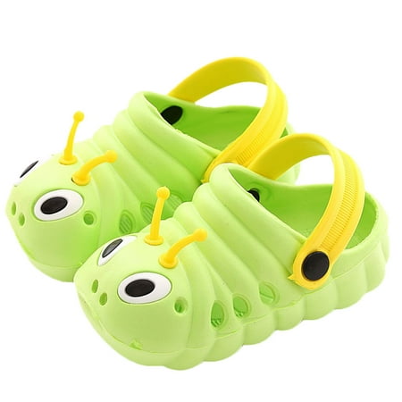

1 Pair Caterpillar Beach Non-slip Shoes Cartoon Summer Sandals Cool Slipper for Boys Girls (Green Size 20 Length 12cm)