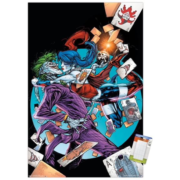 DC Comics - The Joker and Harley Quinn - Love Hurts Wall Poster, 14.725" x 22.375"