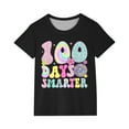 thumbnail image 2 of piuwrlz Kid Short Tops for Girls Short T-Shirts Sleeve Fashionable Printed Cotton T Shirt Top Black Size 5 Years, 2 of 6
